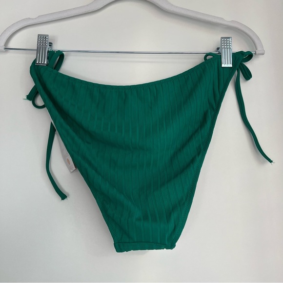 NWTWomen's Ribbed High Leg Extra Cheeky Bikini Bottom - Shade & Shore Green XL - Picture 13 of 17